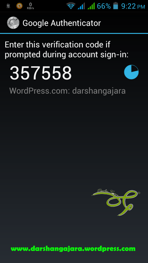 Screenshot of a Google Authenticator App
