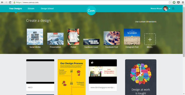 Canva Dashboard Screen