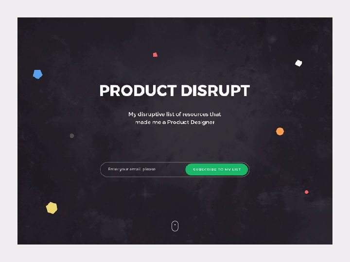 Product Disrupt Header Interaction